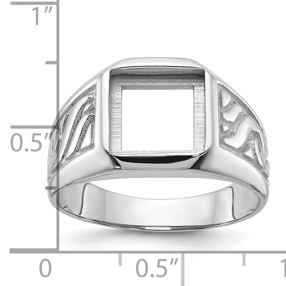 IB Goodman 14k White Gold Holds 9.25mm Square Onyx Mens Ring Mounting
