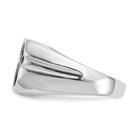IB Goodman 14K White Gold Octagon Onyx and Aaa Diamond Mens Cross Ring view 3