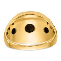 IB Goodman 14K Yellow Gold Polished and Antiqued Nugget Texture Aaa Quality Diamond Masonic Ring view 5