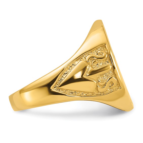 IB Goodman 14k Mens Polished and Grooved (No Enamel) Masonic Ring