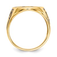 IB Goodman 14K Yellow Gold Mens Polished and Grooved Ring with Black Enamel Masonic view 2