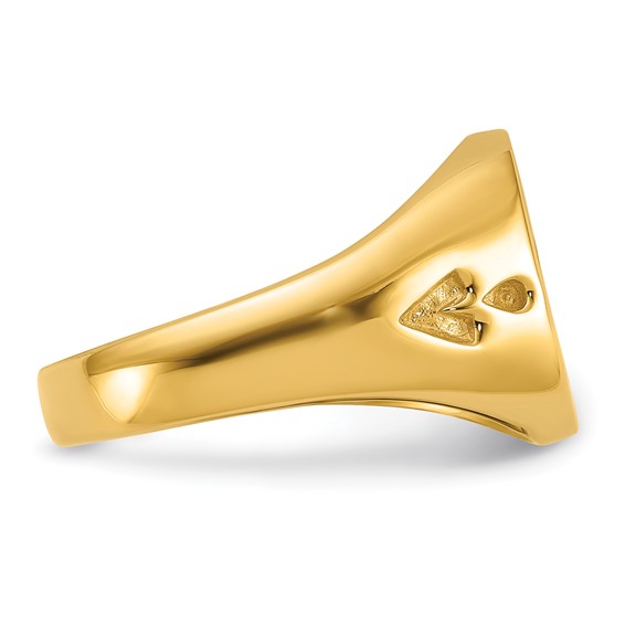 IB Goodman 14k Mens Polished and Grooved (No Enamel) Masonic Ring