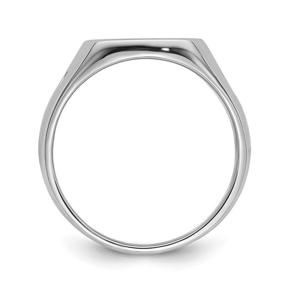 IB Goodman 14k White Gold Mens Polished and Grooved (No Enamel) Masonic Ring