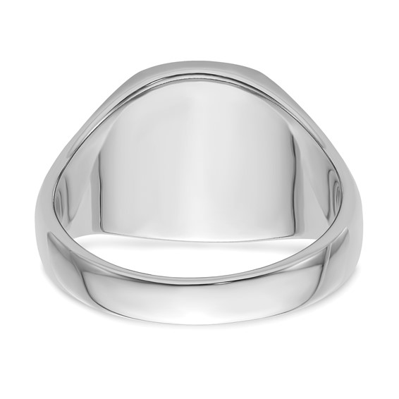 IB Goodman 14k White Gold Mens Polished and Grooved (No Enamel) Masonic Ring
