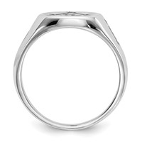 IB Goodman 14K White Gold Mens Polished and Grooved Ring with Black Enamel Masonic view 2