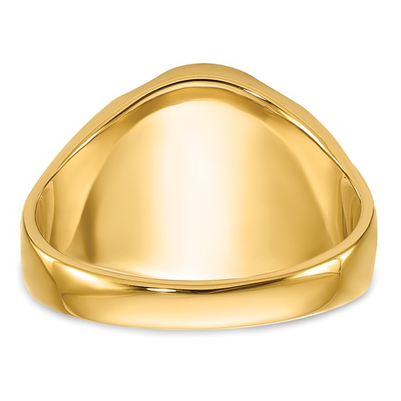 IB Goodman 14k Mens Polished and Antiqued Grooved with Oval Onyx Masonic Ring