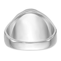 IB Goodman 14K White Gold Mens Polished Antiqued and Grooved Ring with Imitation Blue Spinel Masonic view 5