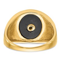 IB Goodman 14K Yellow Gold Mens Polished and Textured Ring with Black Enamel and Oval Onyx Masonic view 5