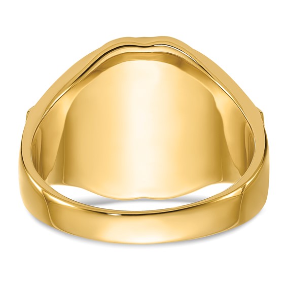 IB Goodman 14k Mens Polished Antiqued and Textured with Synthetic Blue Spinel Masonic Ring