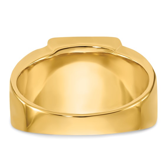 IB Goodman 14k Mens Polished and Textured with Black Enamel and Onyx Masonic Ring