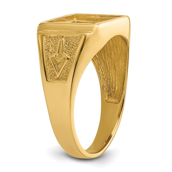 IB Goodman 14k Mens Polished and Textured Masonic Ring Mounting