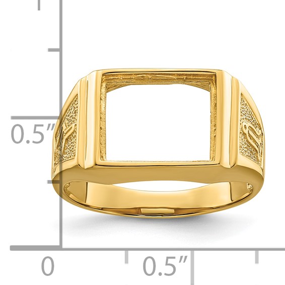 IB Goodman 14k Mens Polished and Textured Masonic Ring Mounting