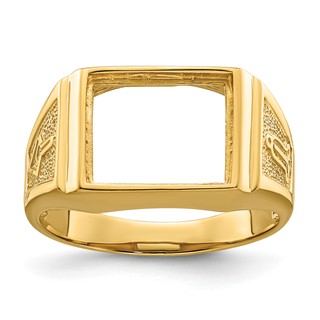 IB Goodman 14k Mens Polished and Textured Masonic Ring Mounting