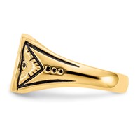 14K Yellow Gold 11.5x 11.0mm Square Closed Back Antiqued Signet Ring view 4