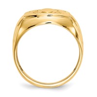 14K Yellow Gold Mens AA Diamond and Onyx Claddagh Ring view 2