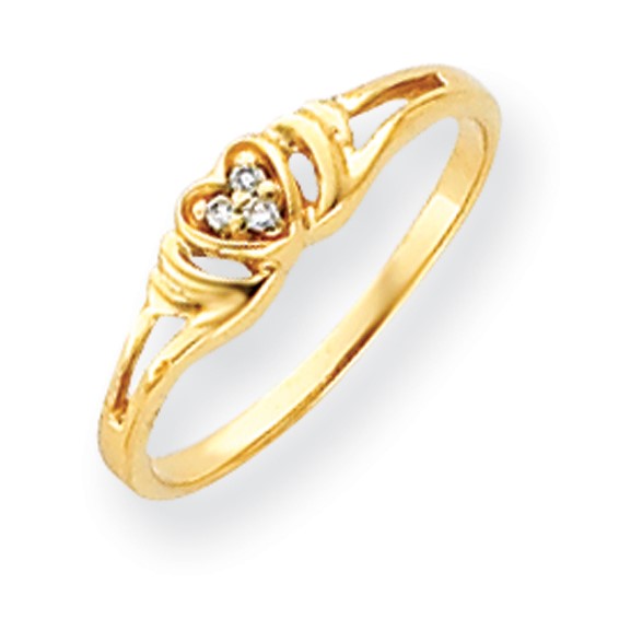 14k AA Diamond heart ring