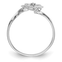 14K White Gold Polished VS Diamond Heart Ring view 2