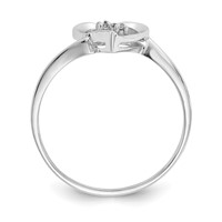 14K White Gold AA Diamond Heart Ring view 2