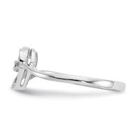 14K White Gold AA Diamond Heart Ring view 3