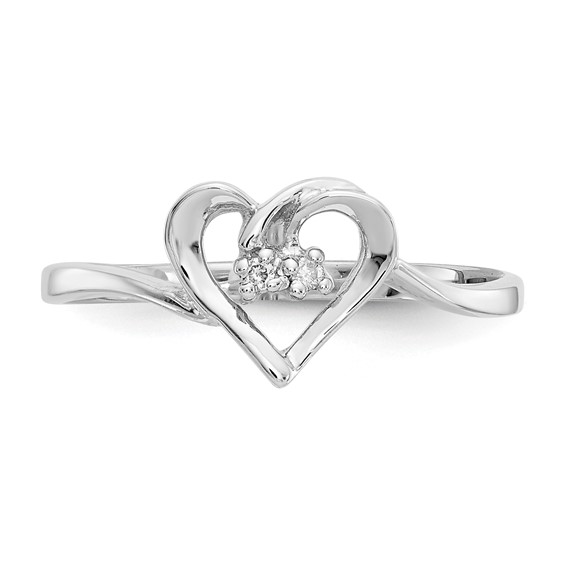 Gold Polished Diamond Heart Rings