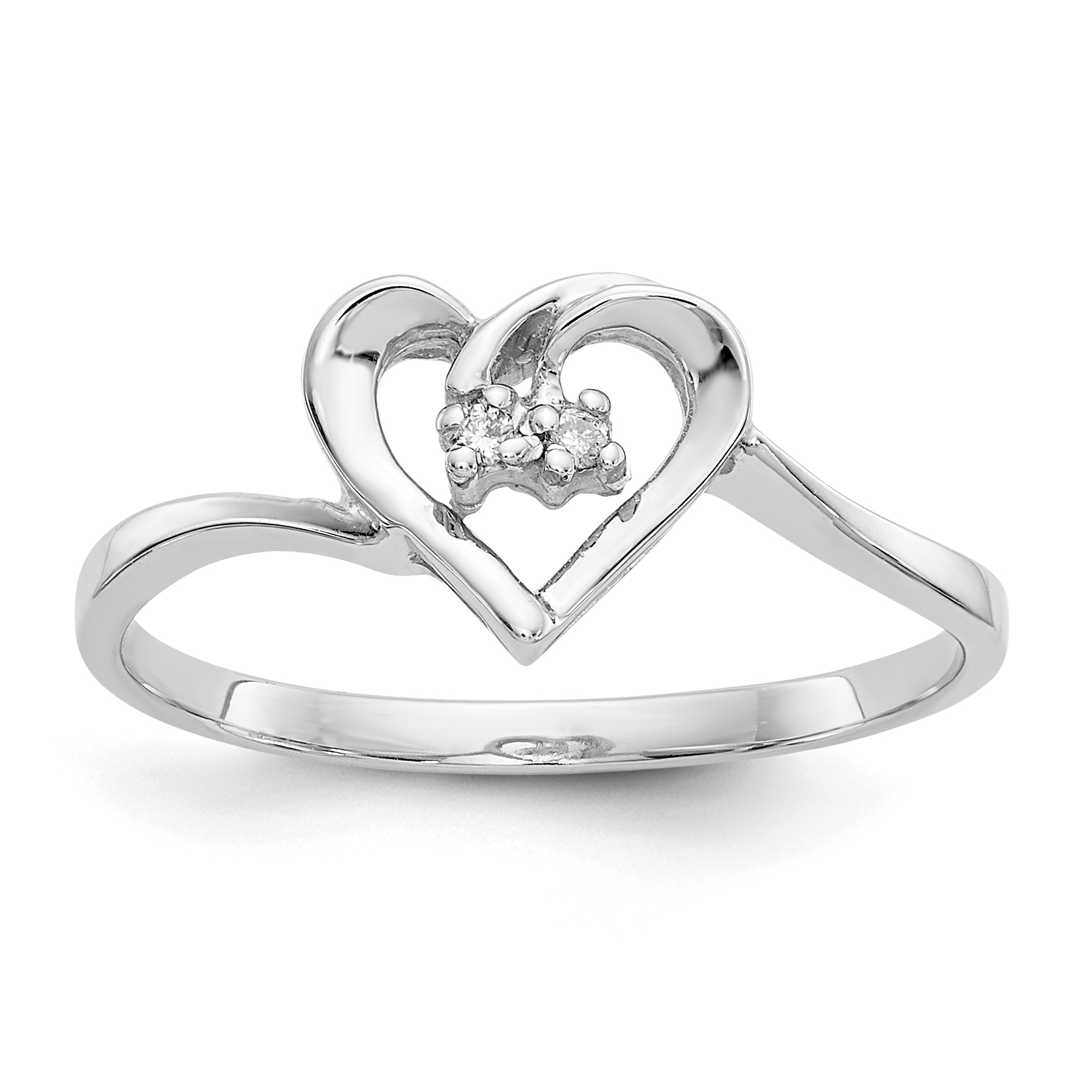 14k White Gold AA Diamond heart ring (Y4184AA)