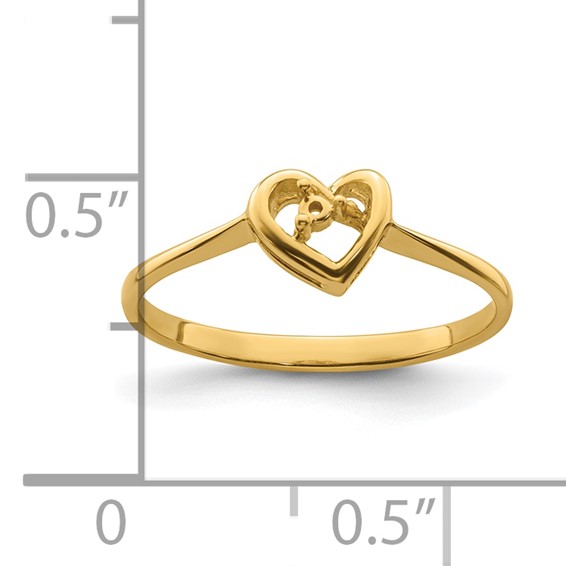 14k .02ct. Diamond Heart Ring Mounting