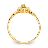 14K Yellow Gold Aaa Diamond Heart Ring view 2
