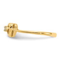 14K Yellow Gold Aaa Diamond Heart Ring view 3