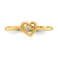 14K Yellow Gold Aaa Diamond Heart Ring view 4