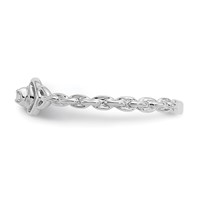 14K White Gold Polished AA Diamond Two Hearts Ring view 3