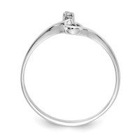 14K White Gold AA Diamond Heart Ring view 2