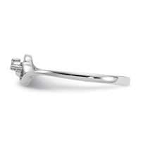 14K White Gold AA Diamond Heart Ring view 3