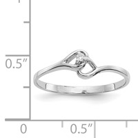 14K White Gold AA Diamond Heart Ring view 5