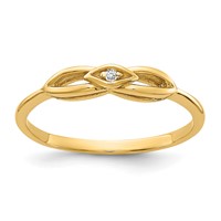 14K Yellow Gold Polished VS Diamond Ring view 1