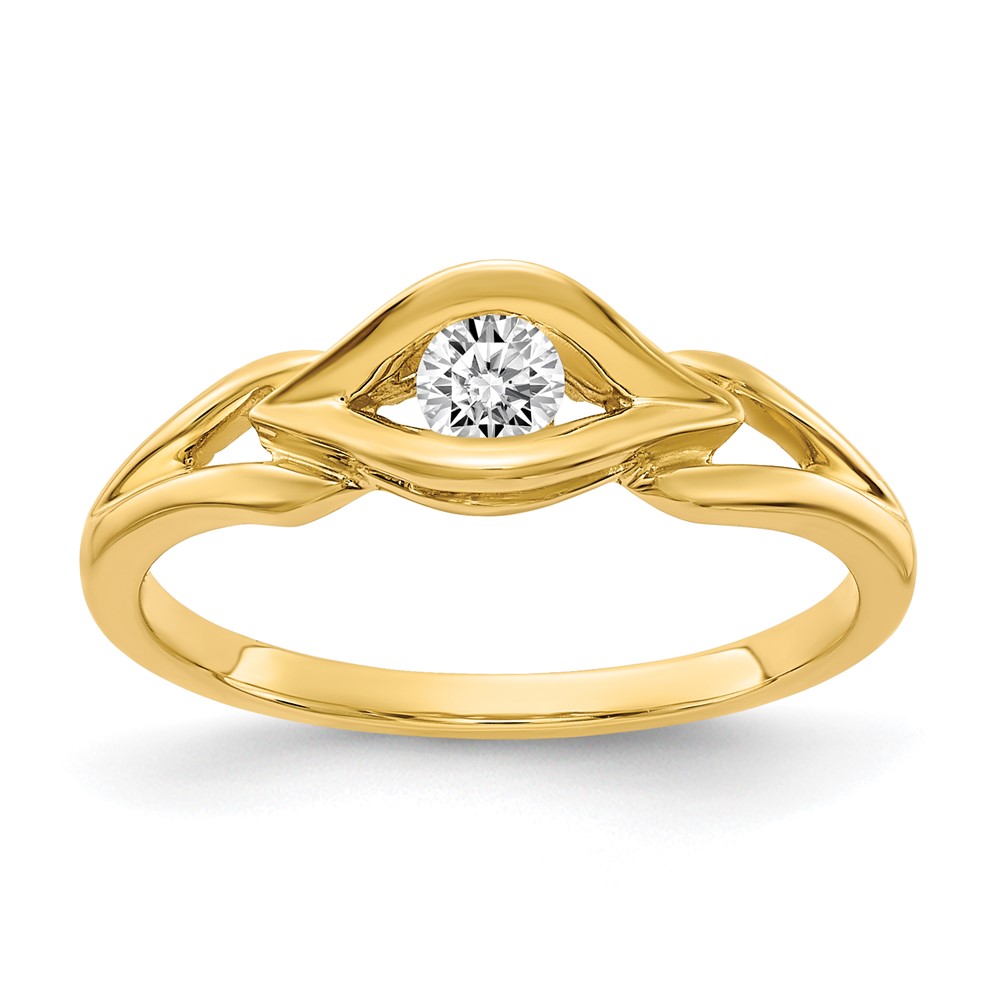 14K Polished 1 8 Carat a Diamond Ring