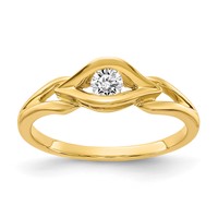 14K Polished 1 8 Carat a Diamond Ring view 1