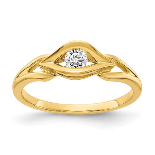 14K Yellow Gold Polished 0.12 Carat VS Diamond Ring