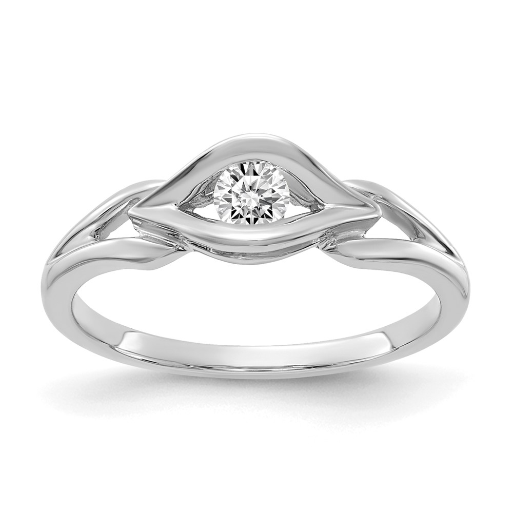 14K White Gold Polished 1 8 Carat VS Diamond Ring