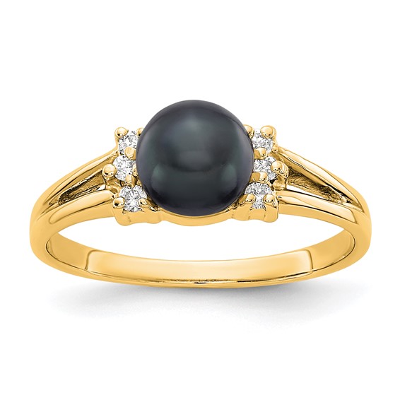Gold Polished Freshwater Pearls and Gemstone Rings