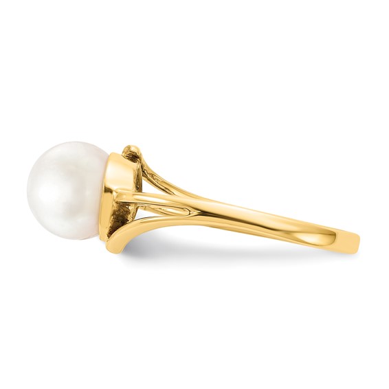 14k Holds 7.5mm Pearl Ring Mounting
