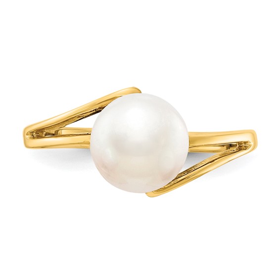 14k Holds 7.5mm Pearl Ring Mounting