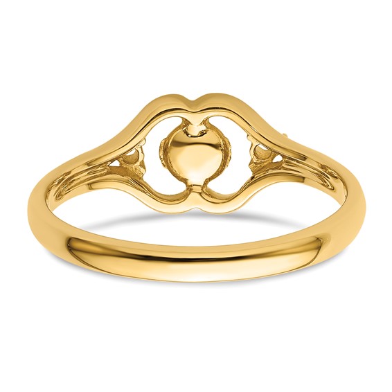 14k Holds 6mm Pearl and 2-1.4mm Stones Ring Mounting