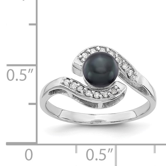 Gold Freshwater Cultured Pearl and Diamond Rings