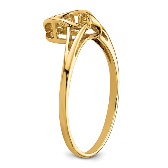 14k Holds 4.5mm Pearl and 1-1.0mm Stone Heart Ring Mounting