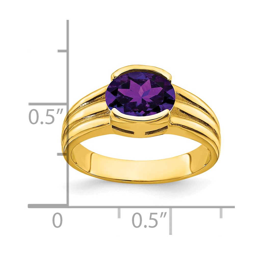 14k 8x6mm Oval Amethyst ring (Y4473AM)