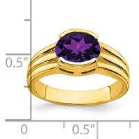 14K Yellow Gold 8x 6mm Oval Amethyst East-West Ring view 2