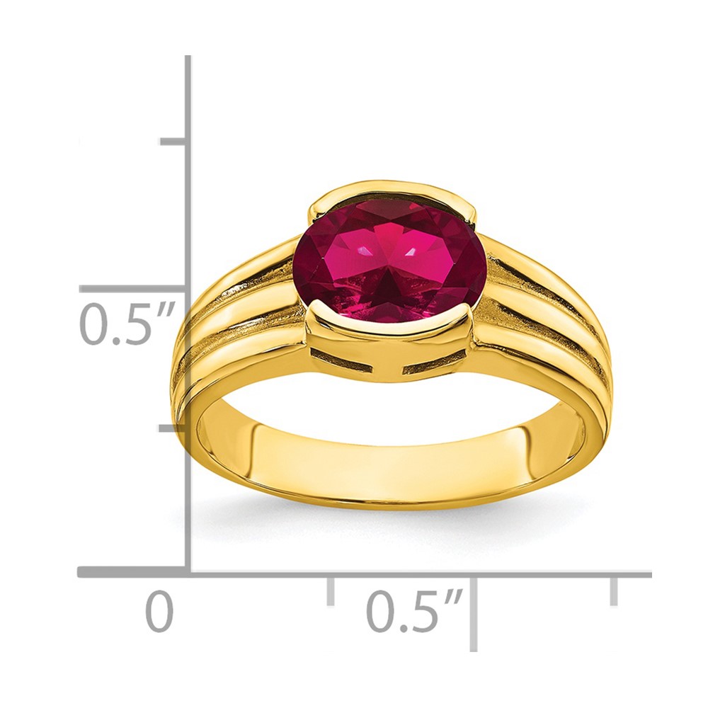 14k 8x6mm Oval Created Ruby ring (Y4473CR)