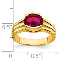 14K Yellow Gold 8x 6mm Oval Lab-Created Ruby East-West Ring view 2