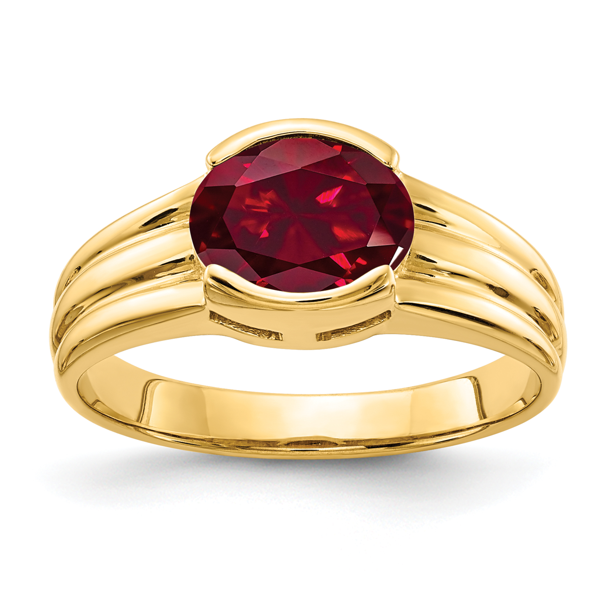 14k 8x6mm Oval Created Ruby ring (Y4473CR)