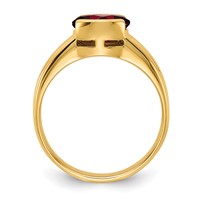 14K Yellow Gold 8x 6mm Oval Garnet East-West Ring view 2